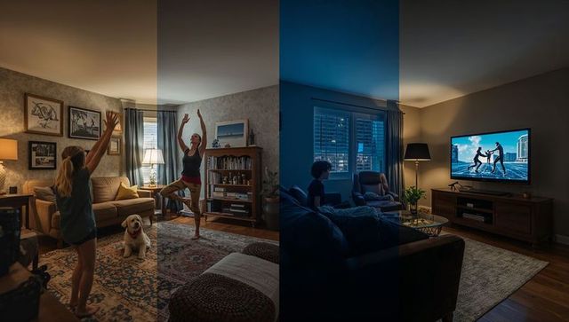 Family Bonding with Yoga and Relaxation Austin ñin Cozy Living Area