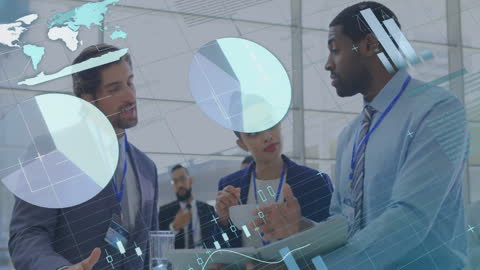 Global Business Team Analyzing Digital Finance Data