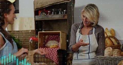 Artisan Bakery Interaction Between Shopkeeper and Customer