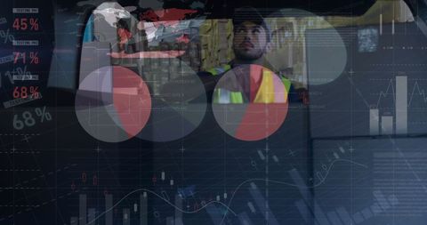 Data Processing Concept with Delivery Man and Global Statistics - Download Free Stock Images Pikwizard.com
