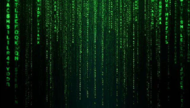 Green Alphanumeric Code Streams Creating a Futuristic Interface