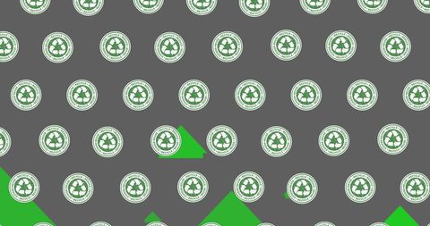 Seamless pattern with recycling symbols and green energy icons