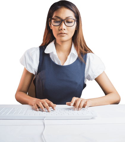 transparent background woman using keyboard - Download Free Stock Videos Pikwizard.com
