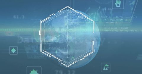 Hexagonal Digital Interface with Global Data Visualization - Download Free Stock Images Pikwizard.com