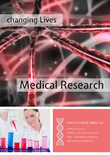 Healthcare Innovation Poster with DNA and Medical Research Elements - Download Free Stock Templates Pikwizard.com