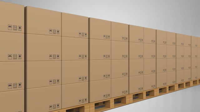 Cardboard boxes arranged on moving wooden pallets symbolize the mechanics of global shipping and logistics. This visual can illustrate themes related to warehousing, efficient distribution systems, supply chain management, and international transportation. It is ideal for use in articles or presentations discussing shipping methods, logistics strategies, or international trade feature stories.