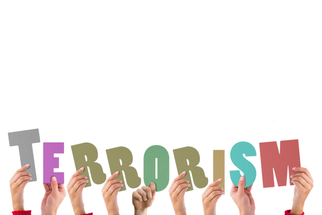 Hands Holding Terrorism Sign Text on Transparent Background - Download Free Stock Videos Pikwizard.com