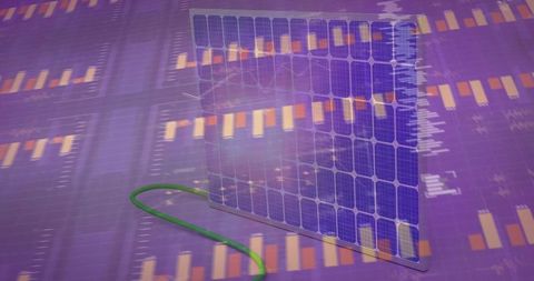 Futuristic solar panel with digital data integration