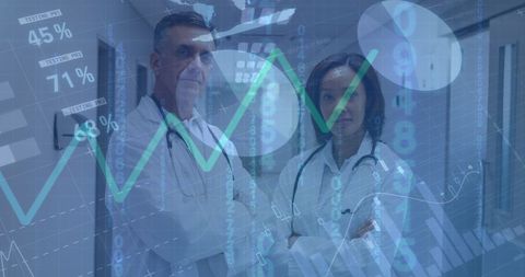 Diverse Medical Team with Data Analytics Overlay - Download Free Stock Images Pikwizard.com