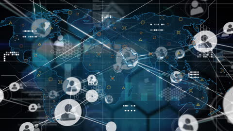 Global Digital Connectivity and Social Network Illustration