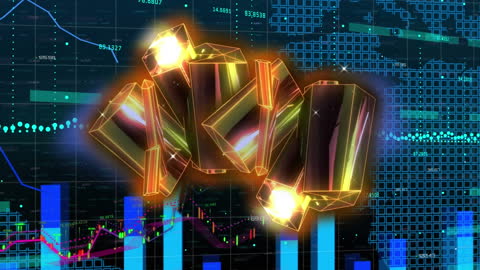 Abstract Digital Finance Graphics with Holographic Elements