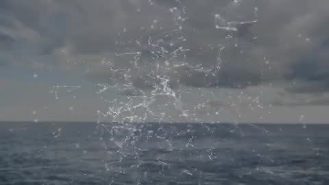 Innovative Network Overlaying Ocean Under Cloudy Sky