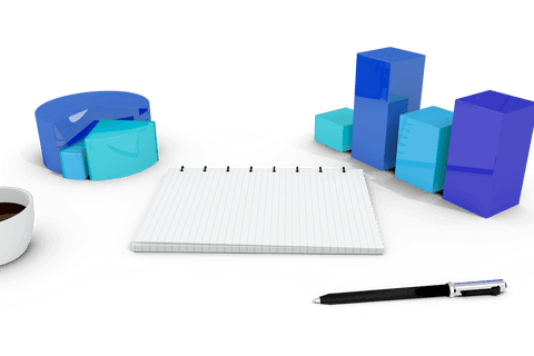 transparent notebook and 3d charts illustration for business concepts - Download Free Stock Videos Pikwizard.com