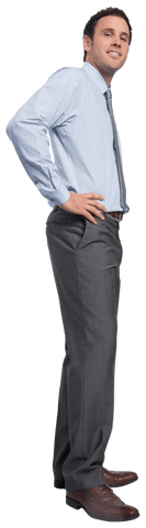 Confident Businessman Standing Tall on Transparent Background