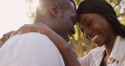Loving African American Couple Embracing in Sunlight - Download Free Stock Images Pikwizard.com