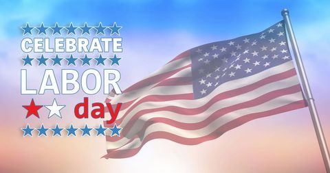 Celebrate Labor Day with American Flag on Sunset Background - Download Free Stock Images Pikwizard.com