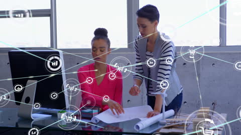 Business Professionals Engaged in Technology-Driven Discussions