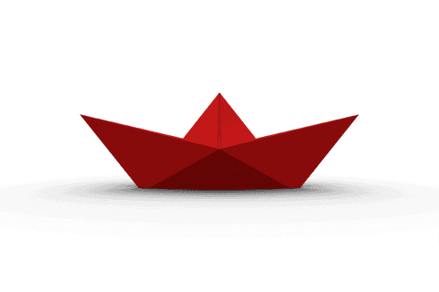 red transparent origami paper boat floating - Download Free Stock Videos Pikwizard.com