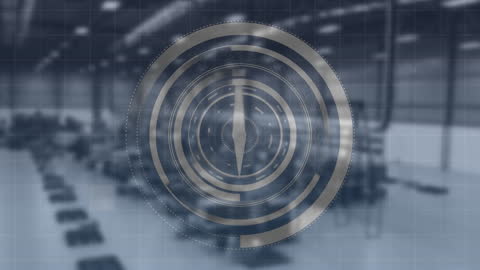 Innovative Digital Interface in Modern Warehouse Background