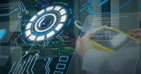 Animated Digital Interface with Network Connections