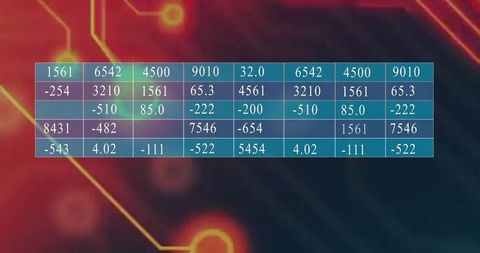 Futuristic glowing digital interface with numeric data