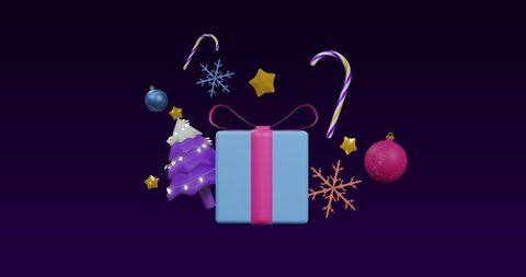 Festive Christmas Decorations on Dark Background Celebrating Joy