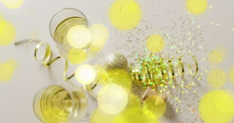 Festive Celebration with Champagne and Confetti