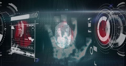Digital Biometric Hand Scan with Futuristic Interface Effects - Download Free Stock Images Pikwizard.com