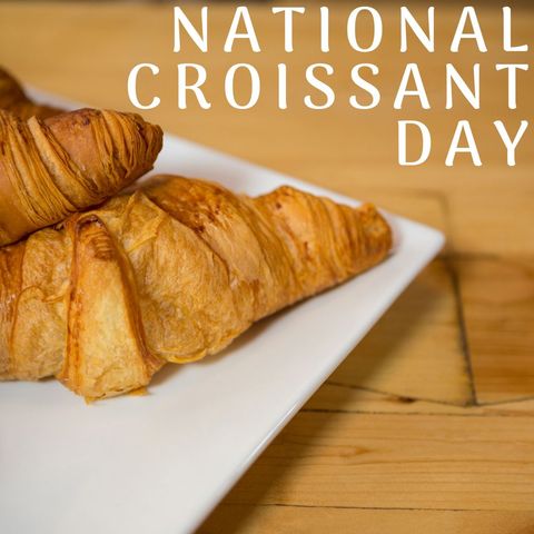 Flaky Croissants Celebrating National Croissant Day - Download Free Stock Templates Pikwizard.com