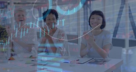 Diverse Team Celebrating Successful Financial Data Analysis