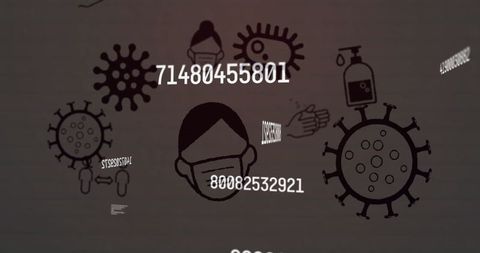 COVID-19 Conceptual Illustration with Floating Numbers