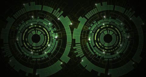Futuristic Digital Interface with Energy Circles and Green Highlights - Download Free Stock Images Pikwizard.com
