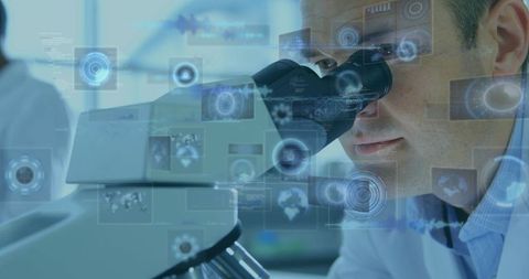 Scientist Innovation with Digital Technology and Microscope - Download Free Stock Images Pikwizard.com