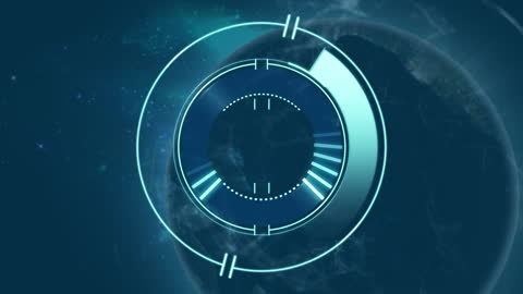 Digital Scope Graphic with Starry Background