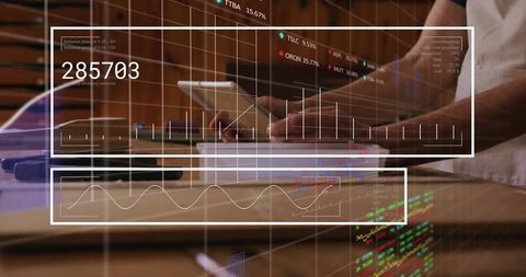 Analyzing Financial Data on Tablet with Interface Overlay