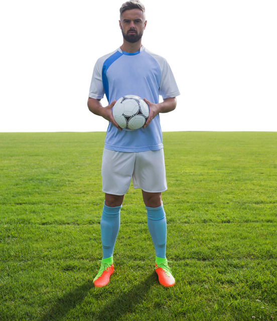 Transparent Background Soccer Player Holding Football on Field - Download Free Stock Videos Pikwizard.com