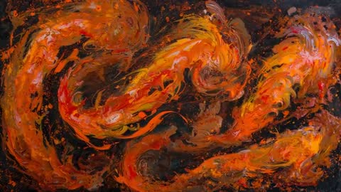Fiery Swirls in Abstract Art Conveying Energy