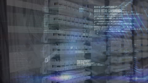 Data Processing Animation Overlay on Server Hardware
