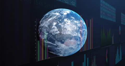 Global Finance Connections Over Digital Earth