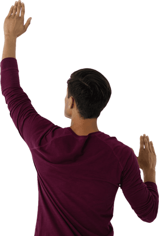 Transparent Innovation with Businessman in Purple Interactive Pose - Download Free Stock Videos Pikwizard.com