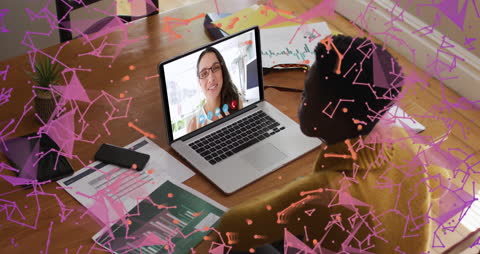 Plexus Networks Animation Over Business Video Call