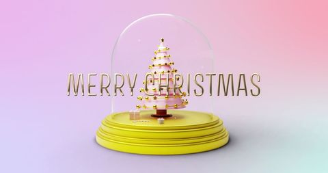 Stylish Merry Christmas Text with Decorated Snow Globe