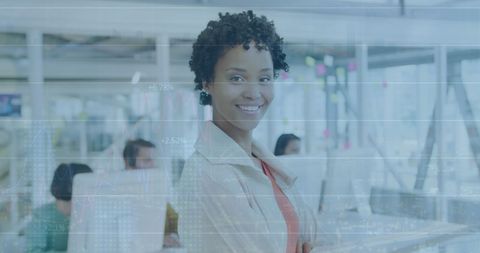 Businesswoman Analyzing Financial Data Art Overlay