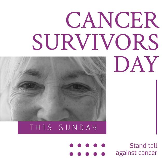 Cancer Survivors Day Poster with Smiling Senior Woman - Download Free Stock Templates Pikwizard.com