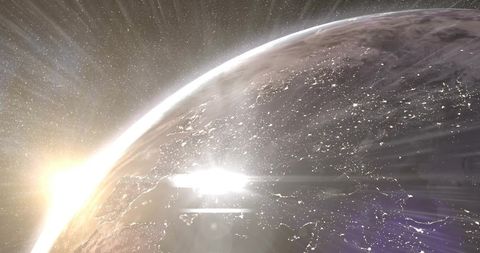 Sunrise Over Urban Lit Planet Illustrating Global Connectivity - Download Free Stock Images Pikwizard.com