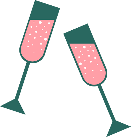 Pink Champagne Flutes Toasting on Transparent Background - Download Free Stock Videos Pikwizard.com
