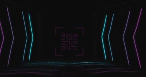 Futuristic QR Code with Neon Arrow Design in Digital Space - Download Free Stock Images Pikwizard.com