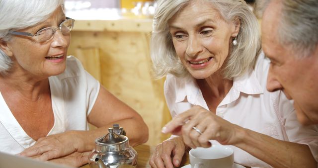 Senior Friends Drinking Tea and Enjoying Conversation - Download Free Stock Images Pikwizard.com