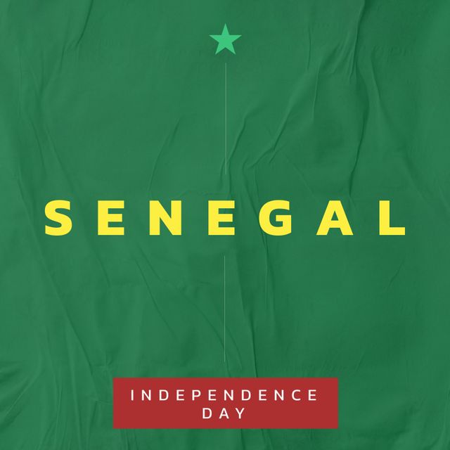 Senegal Independence Day Poster with Green Background - Download Free Stock Templates Pikwizard.com