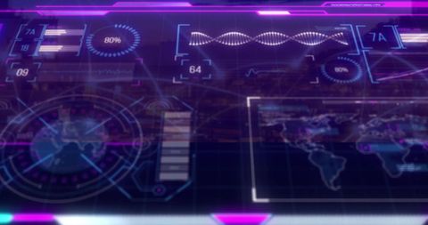 Futuristic Data Interface with Digital HUD in City Skyline - Download Free Stock Images Pikwizard.com